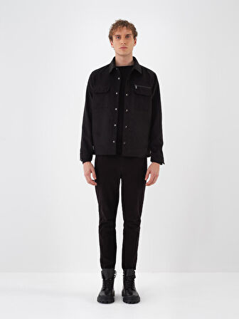 Xint Siyah Soft Touch Süet Görünüm Regular Fit Ceket