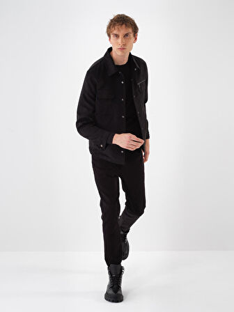 Xint Siyah Soft Touch Süet Görünüm Regular Fit Ceket