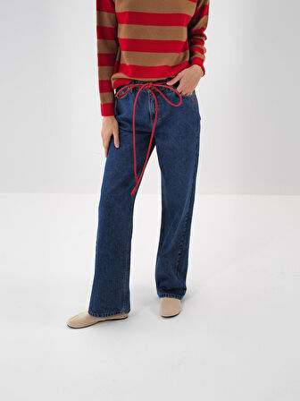 Xint Mavi Pamuk Dokulu Regular Fit Pantolon