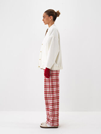 Xint Ekru Esnek Dokulu Oversize Ceket