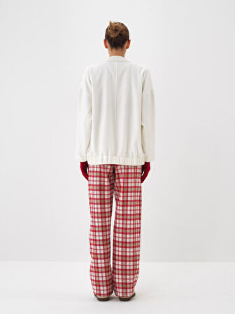 Xint Ekru Esnek Dokulu Oversize Ceket