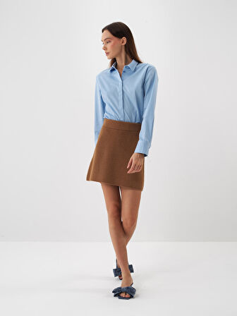 Xint Mavi Pamuk Dokulu Regular Fit Gömlek