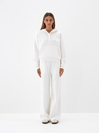 Xint Ekru Pamuk Dokulu Oversize Sweatshirt