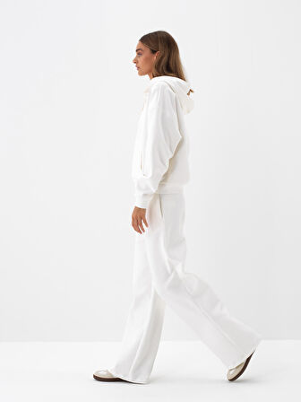 Xint Ekru Pamuk Dokulu Oversize Sweatshirt