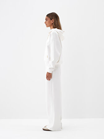 Xint Ekru Pamuk Dokulu Oversize Sweatshirt