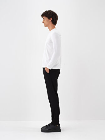 Xint Siyah Esnek Dokulu Regular Fit Jogger Pantolon