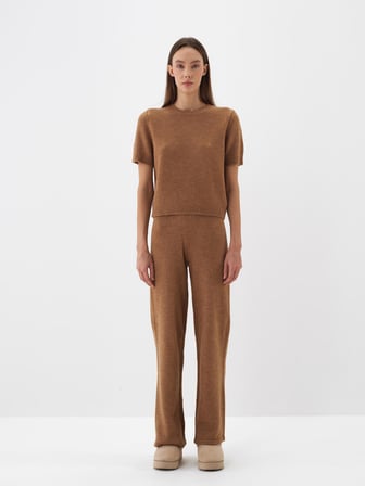 Xint Camel Yumuşak Dokulu Oversize Pantolon