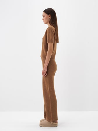 Xint Camel Yumuşak Dokulu Oversize Pantolon