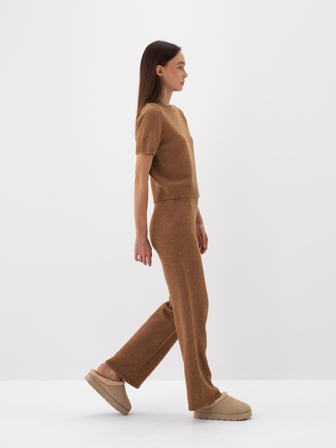 Xint Camel Yumuşak Dokulu Oversize Pantolon