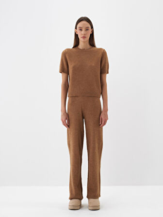 Xint Camel Yumuşak Dokulu Oversize Pantolon