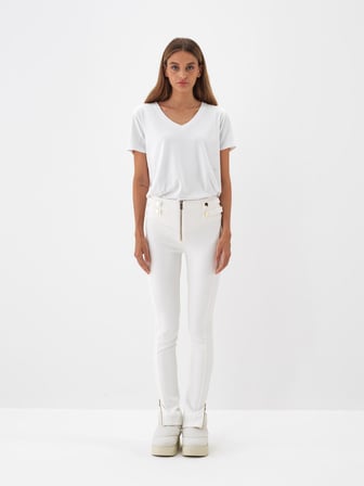 Xint Ekru Pamuk Dokulu Slim Fit Tayt