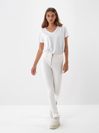 Xint Ekru Pamuk Dokulu Slim Fit Tayt