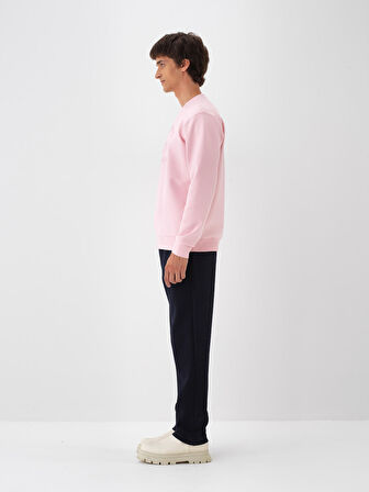 Xint Pembe Pamuk Dokulu Regular Fit Sweatshirt