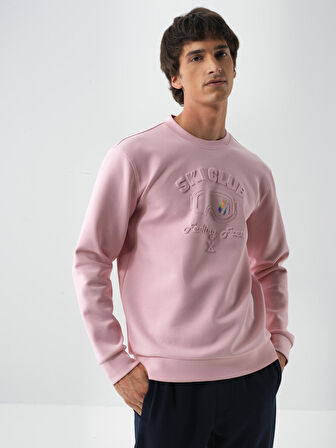 Xint Pembe Pamuk Dokulu Regular Fit Sweatshirt