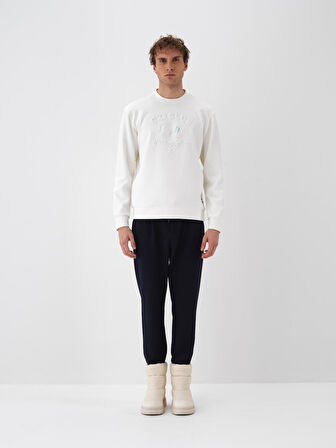 Xint Ekru Pamuk Dokulu Regular Fit Sweatshirt
