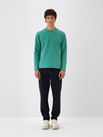 Xint Yeşil Pamuk Dokulu Regular Fit Sweatshirt