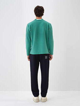 Xint Yeşil Pamuk Dokulu Regular Fit Sweatshirt