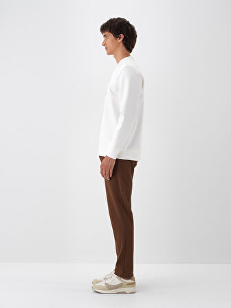 Xint Ekru Pamuk Dokulu Regular Fit Sweatshirt