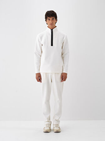 Xint Ekru Pamuk Dokulu Regular Fit Sweatshirt