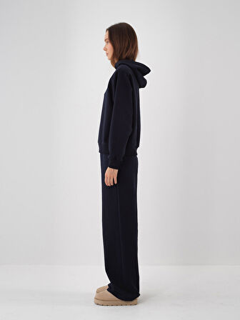 Xint Lacivert Pamuk Dokulu Oversize Sweat Pantolon