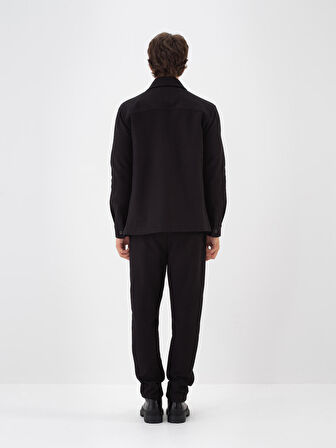 Xint Siyah Pamuk Dokulu Regular Fit Gömlek Ceket