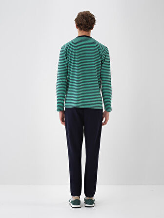 Xint Lacivert Pamuk Dokulu Regular Fit Jogger Pantolon