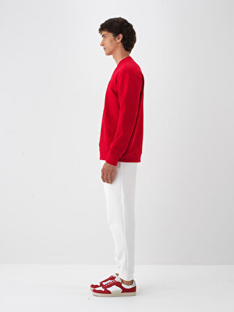 Xint Kırmızı Pamuk Dokulu Regular Fit Sweatshirt