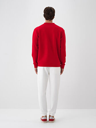 Xint Kırmızı Pamuk Dokulu Regular Fit Sweatshirt