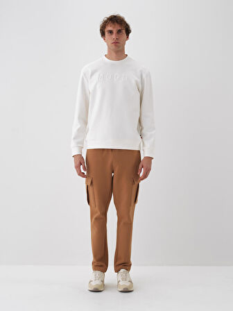 Xint Ekru Pamuk Dokulu Regular Fit Sweatshirt
