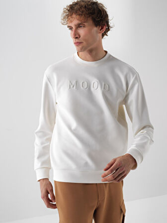 Xint Ekru Pamuk Dokulu Regular Fit Sweatshirt