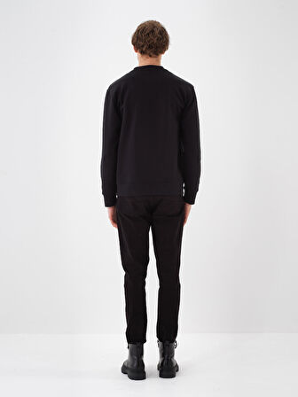 Xint Siyah Pamuk Dokulu Regular Fit Sweatshirt