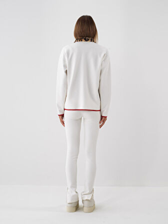 Xint Ekru Pamuk Dokulu Oversize Sweatmont