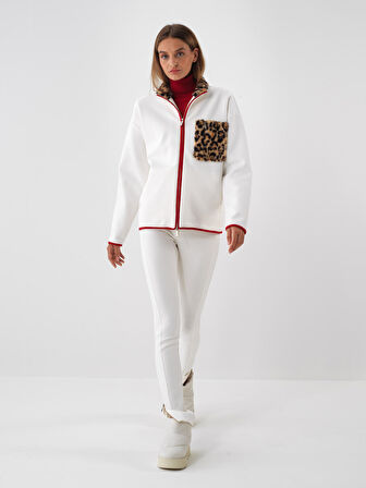 Xint Ekru Pamuk Dokulu Oversize Sweatmont