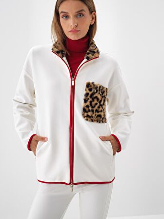 Xint Ekru Pamuk Dokulu Oversize Sweatmont