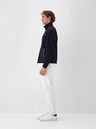 Xint Lacivert Pamuk Dokulu Regular Fit Sweatmont