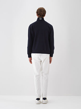 Xint Lacivert Pamuk Dokulu Regular Fit Sweatmont