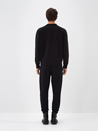 Xint Siyah Pamuk Dokulu Regular Fit Sweat Pantolon