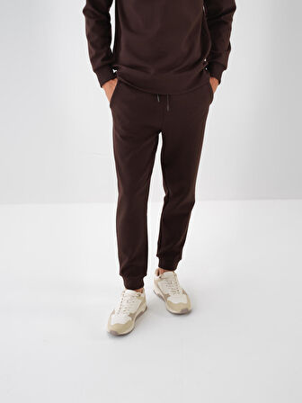 Xint Kahverengi Pamuk Dokulu Regular Fit Sweat Pantolon