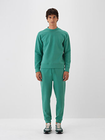 Xint Yeşil Pamuk Dokulu Regular Fit Sweat Pantolon