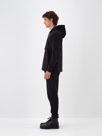 Xint Siyah Pamuk Dokulu Regular Fit Sweatshirt