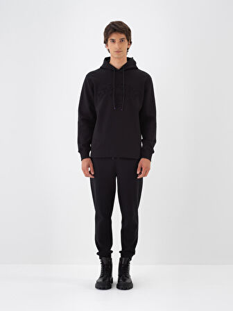 Xint Siyah Pamuk Dokulu Regular Fit Sweatshirt