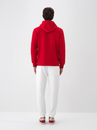 Xint Kırmızı Pamuk Dokulu Regular Fit Sweatshirt