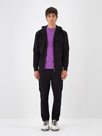 Xint Siyah Pamuk Dokulu Regular Fit Sweatmont