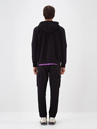 Xint Siyah Pamuk Dokulu Regular Fit Sweatmont