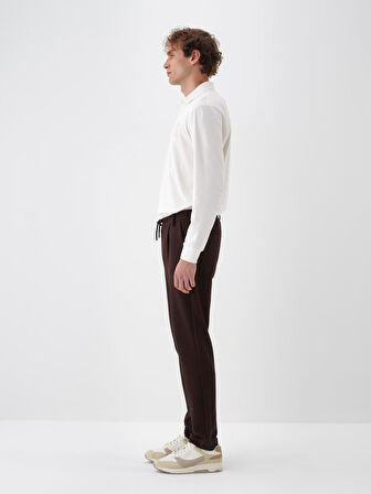 Xint Kahverengi Pamuk Dokulu Regular Fit Jogger Pantolon
