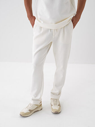 Xint Ekru Pamuk Dokulu Regular Fit Jogger Pantolon