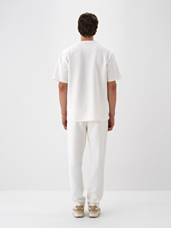 Xint Ekru Pamuk Dokulu Regular Fit Jogger Pantolon