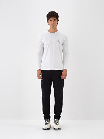 Xint Siyah Pamuk Dokulu Regular Fit Sweat Pantolon