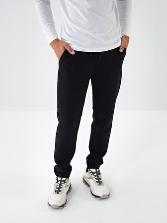 Xint Siyah Pamuk Dokulu Regular Fit Sweat Pantolon