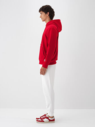 Xint Kırmızı Pamuk Dokulu Regular Fit Sweatshirt